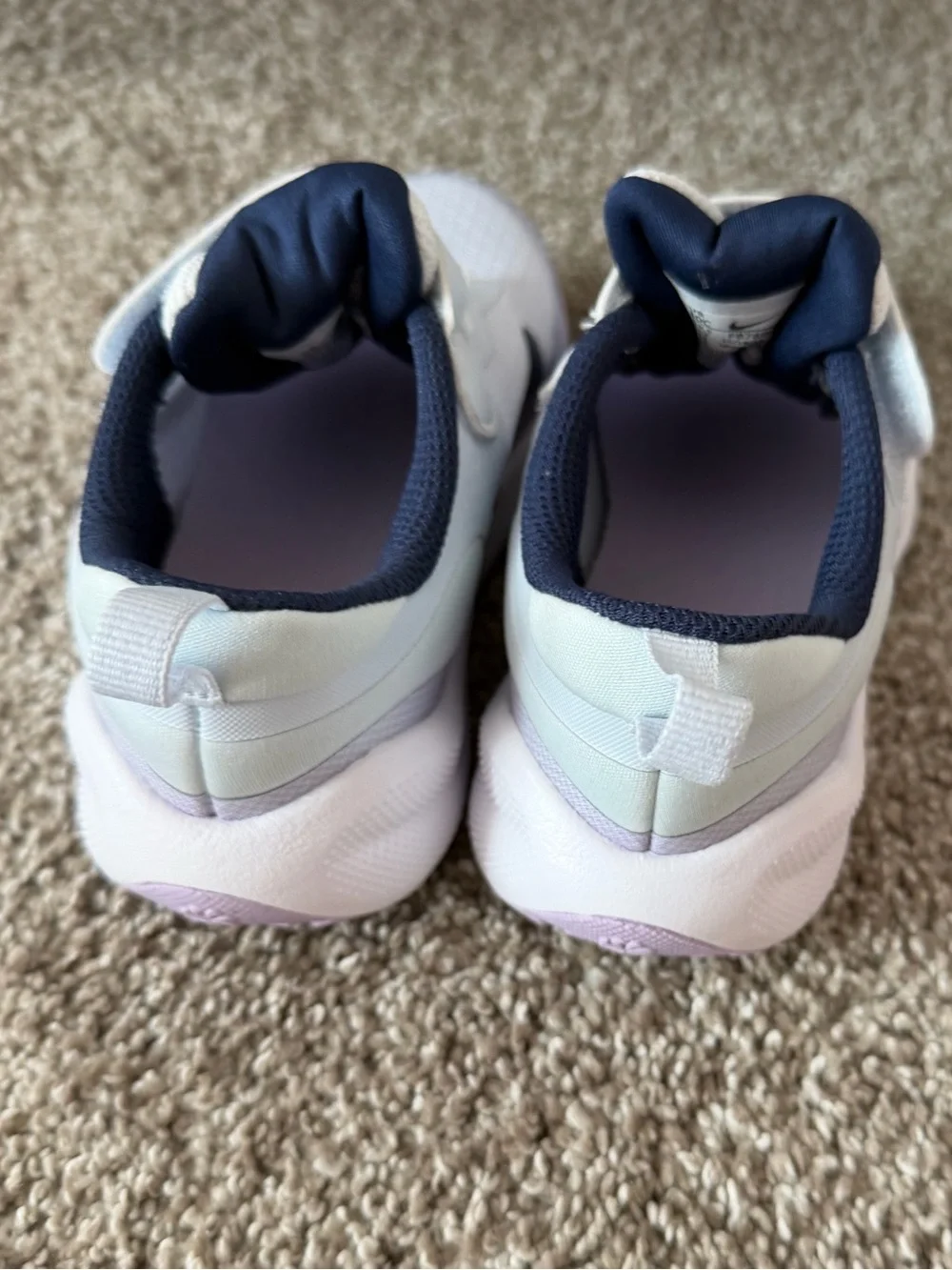 Nike Kids White and Navy Velcro Sneakers - never worn